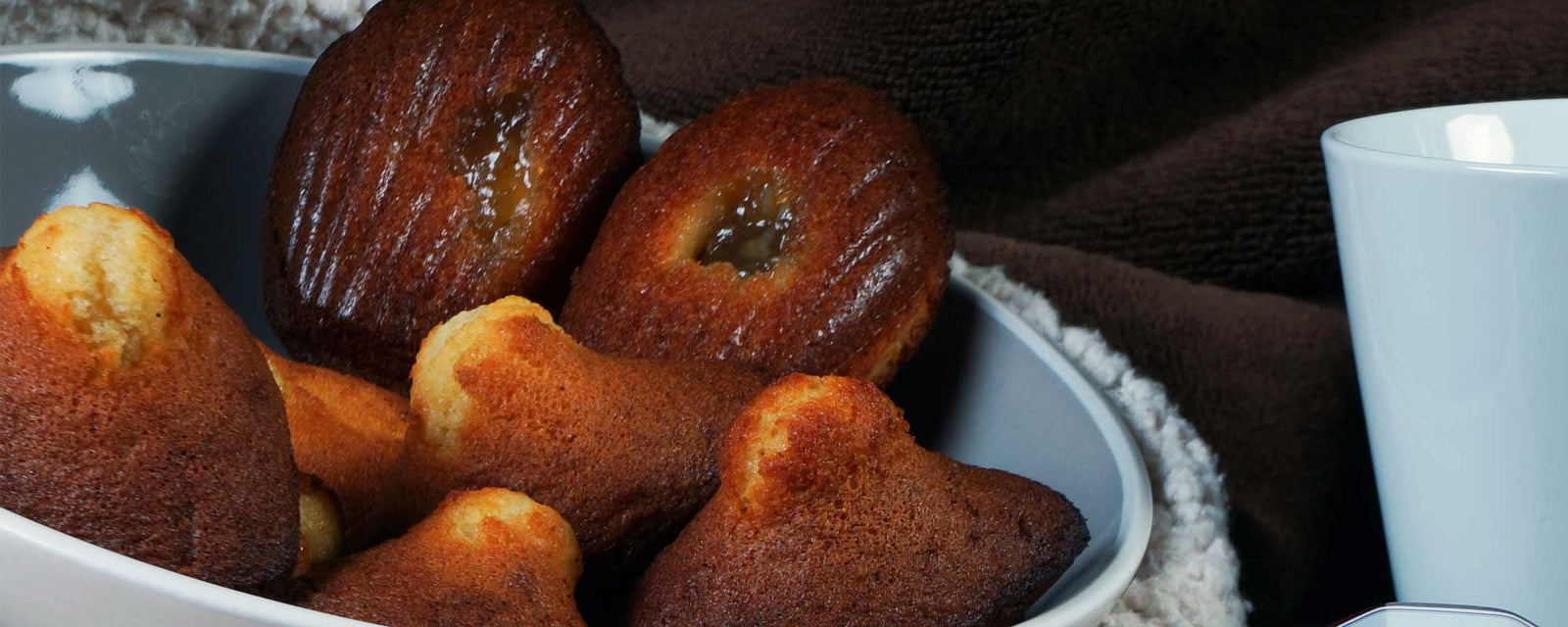 Madeleines au miel (et à la confiture)