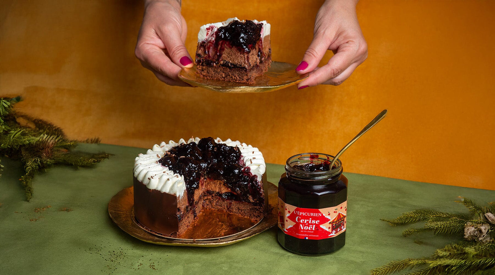 Brownie mousse chocolat & Cerise de Noël