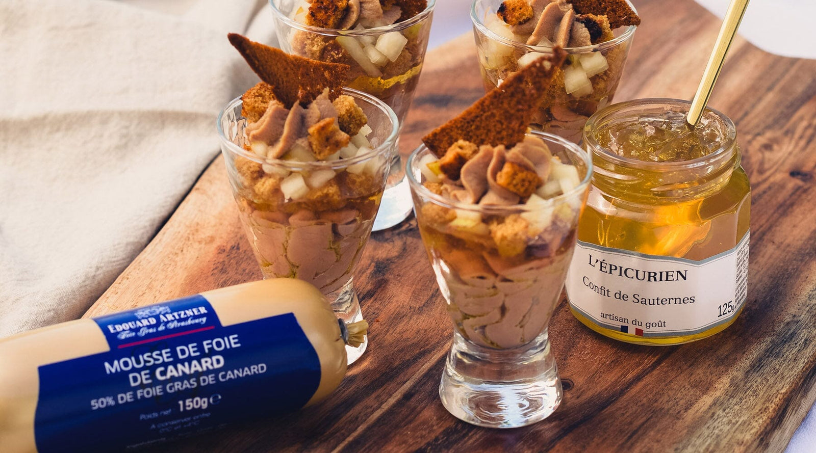 Verrine festive à la Mousse de Foie de Canard & Confit de sauternes