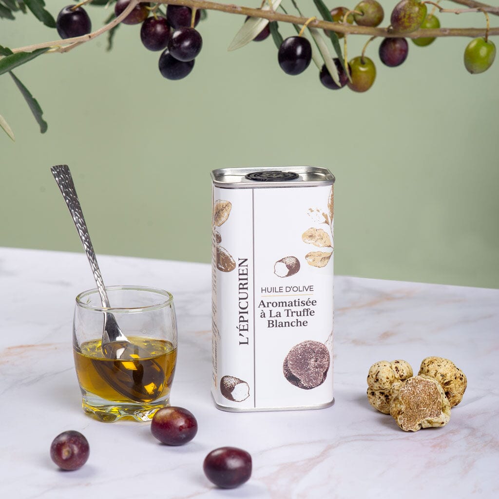 Huile d'Olive Vierge Extra aromatisée à la Truffe Blanche aide culinaire L'Épicurien 