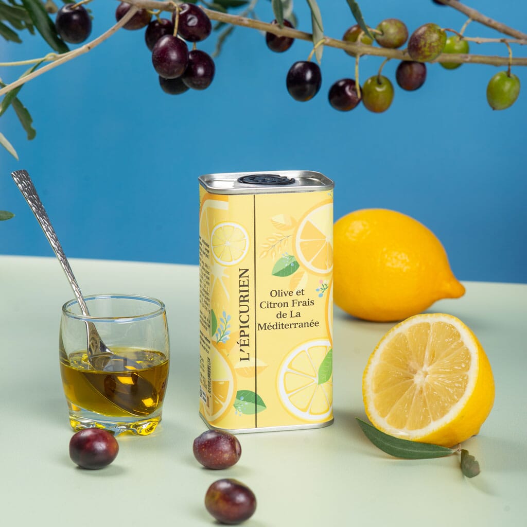 Huile d'Olive Vierge Extra et Citron de Méditerranée BIO aide culinaire L'Épicurien 