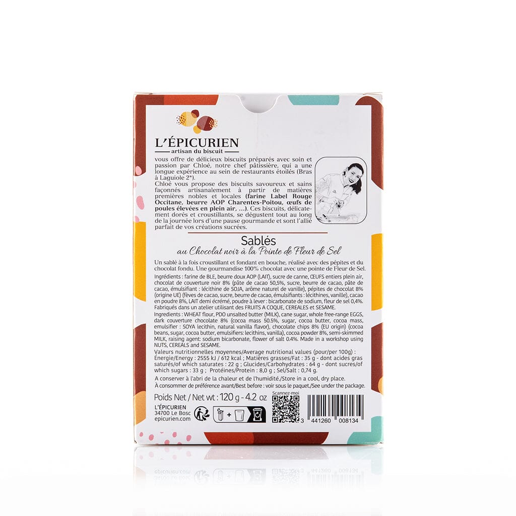 Sablés Chocolat Noir à la Fleur de Sel Biscuit L&#39;ÉPICURIEN 