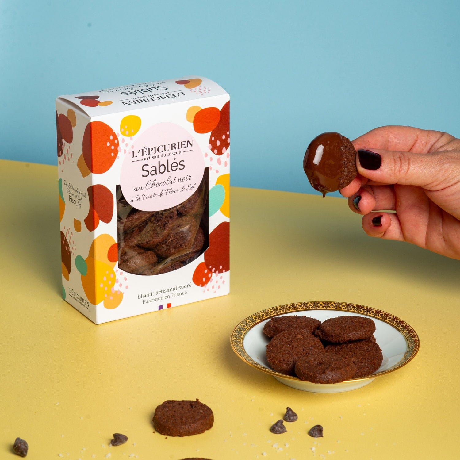 Sablés Chocolat Noir à la Fleur de Sel Biscuit L&#39;ÉPICURIEN 