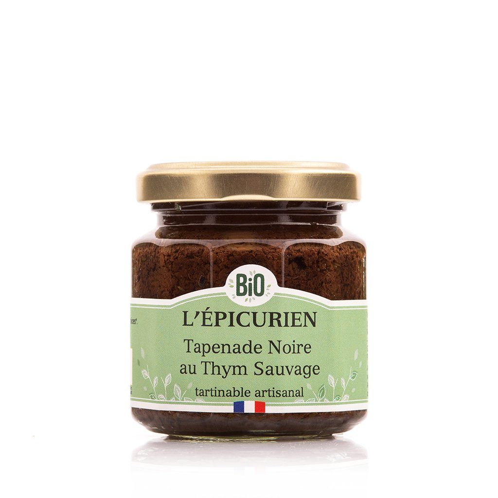 Tapenade Noire au Thym Sauvage Bio tartinable bio L'Épicurien 