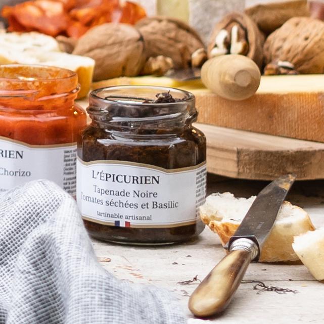 Tapenade Noire Tomates Séchées et Basilic tartinable L&#39;Épicurien 